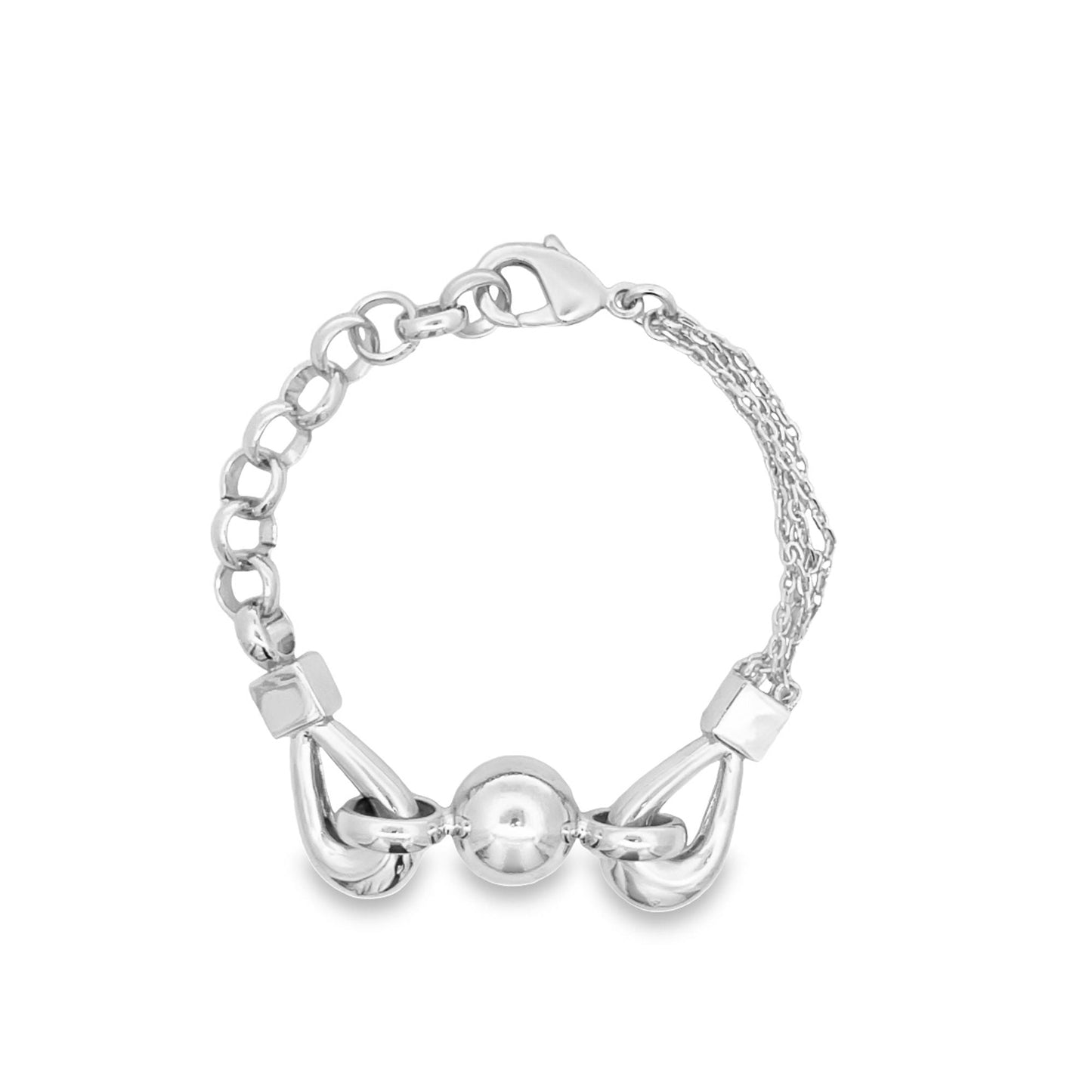Gold Bead Designed Thick Bead Rolo Link Chain Bracelet (I440) LuxuryLifeWay Online Store