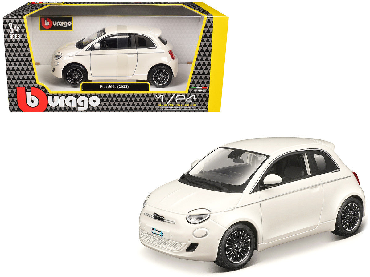 2023 Fiat 500e White 1/24 Diecast Model Car by Bburago LuxuryLifeWay Online Store