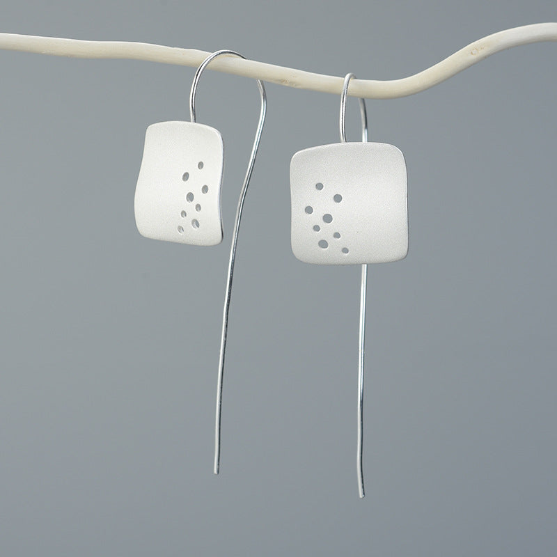 Imperfect Square Sterling Silver S925 Earrings LadyShow.Store
