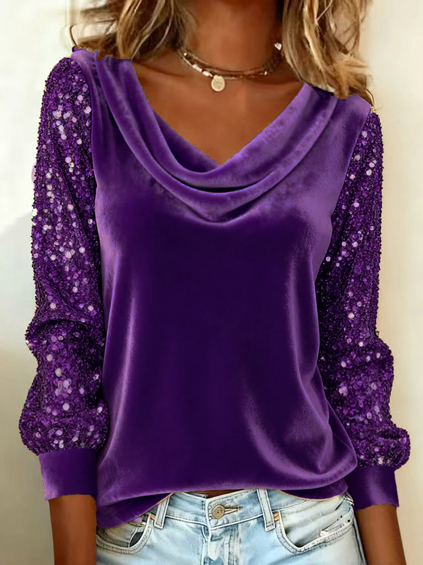 Elegant Velvet Long Sleeve Shirts For Women Autumn Winter Solid Color Loose Women Blouses Fashion Pullover Tops Party Clothes LadyShow.Store
