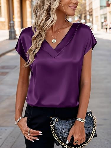 Women's Business V-Neck Casual Pullover Top LadyShow.Store