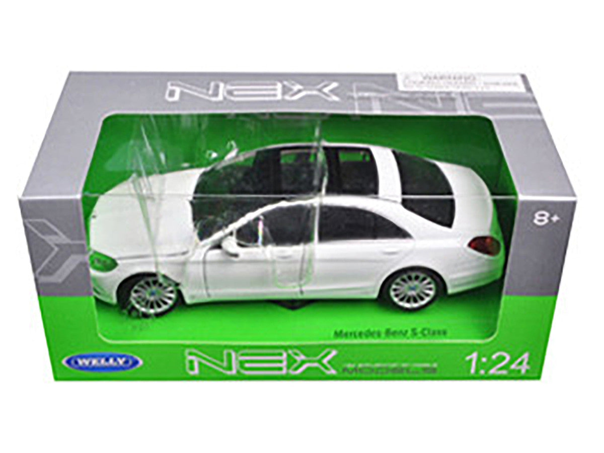 Mercedes Benz S Class with Sunroof White "NEX Models" 1/24 Diecast Model Car by Welly LuxuryLifeWay Online Store