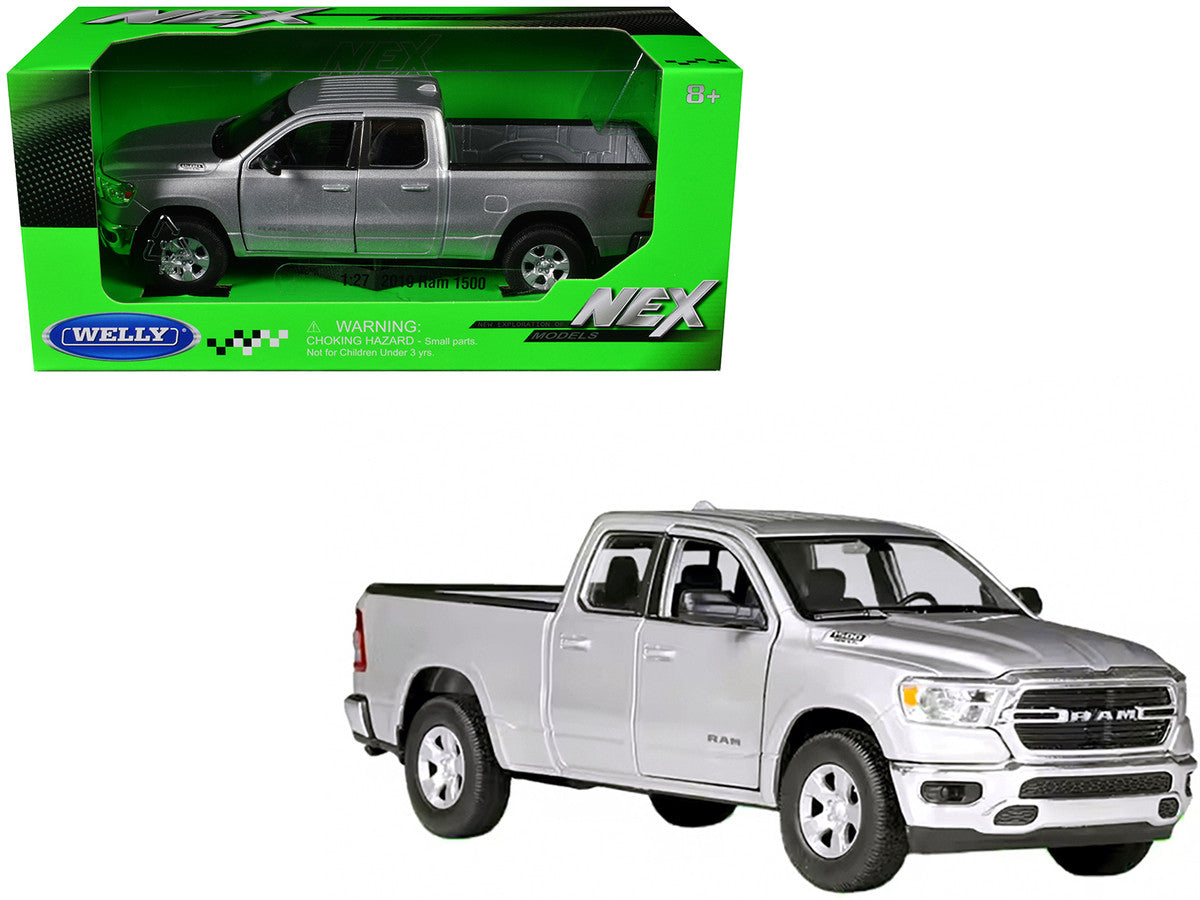 2019 RAM 1500 Pickup Truck Silver Metallic "NEX Models" Series 1/27 Diecast Model Car by Welly LuxuryLifeWay Online Store