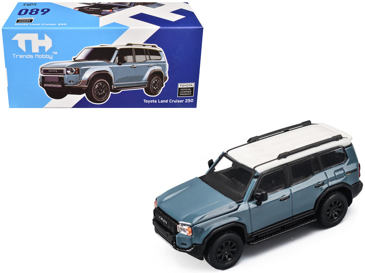 Toyota Land Cruiser 250 Blue with White Top 1/64 Diecast Model Car by Trends Hobby LuxuryLifeWay Online Store