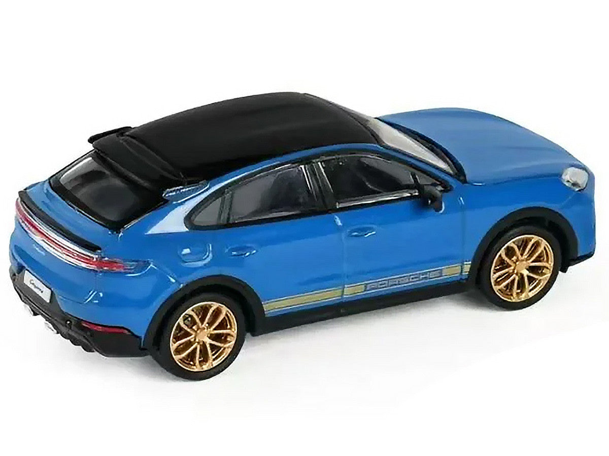 Porsche Cayenne Turbo GT Blue with Black Top and Gold Stripes 1/64 Diecast Model Car by Trends Hobby LuxuryLifeWay Online Store