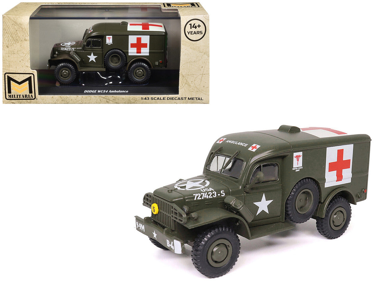 Dodge WC54 Ambulance Olive Drab "United States Army" 1/43 Diecast Model by Militaria Die Cast LuxuryLifeWay Online Store