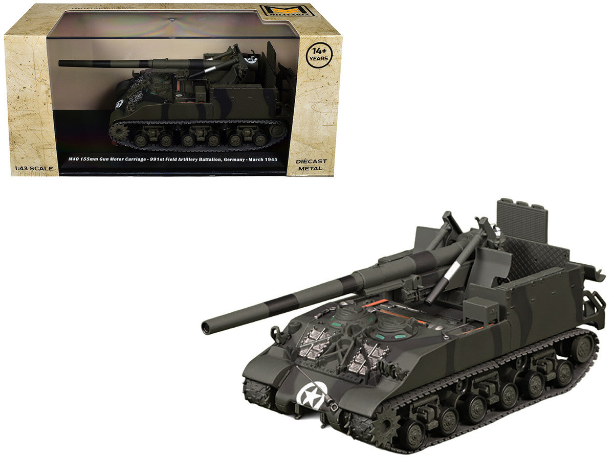 M40 155mm Gun Motor Carriage "991st Field Artillery Battalion Germany" (1945) United States Army 1/43 Diecast Model by Militaria Die Cast LuxuryLifeWay Online Store