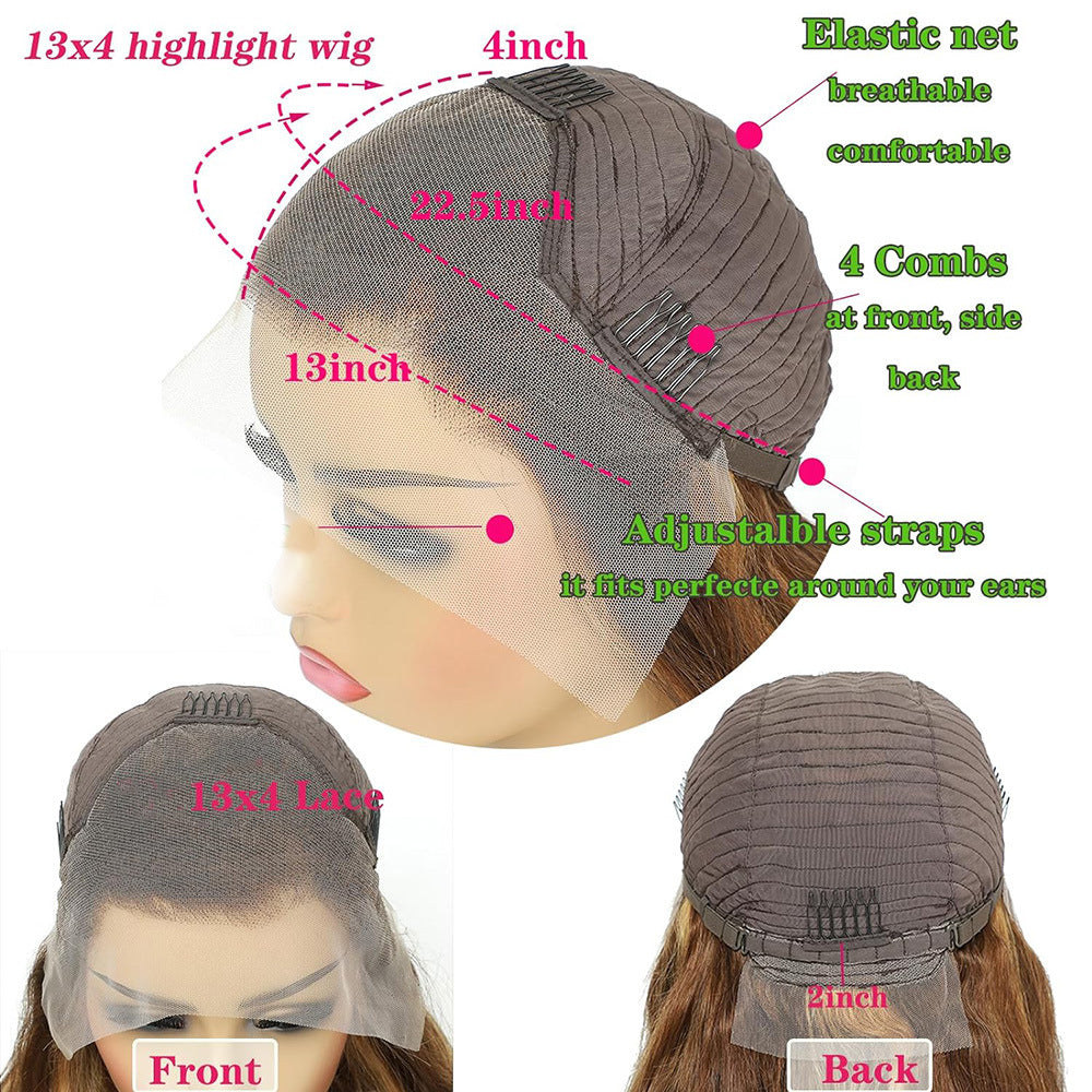 Real Human Hair Female Long Straight Hair Front Lace Wig Head Cover LuxuryLifeWay Online Store