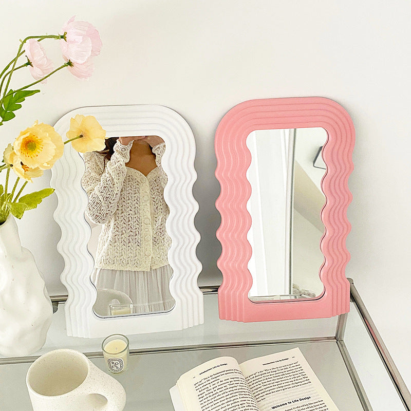 Wave Desktop Makeup Mirror for Entrance Decoration LadyShow.Store