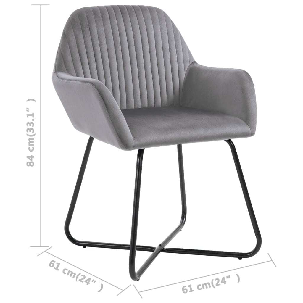 Dining Chairs 2 pcs Gray Velvet LuxuryLifeWay Online Store