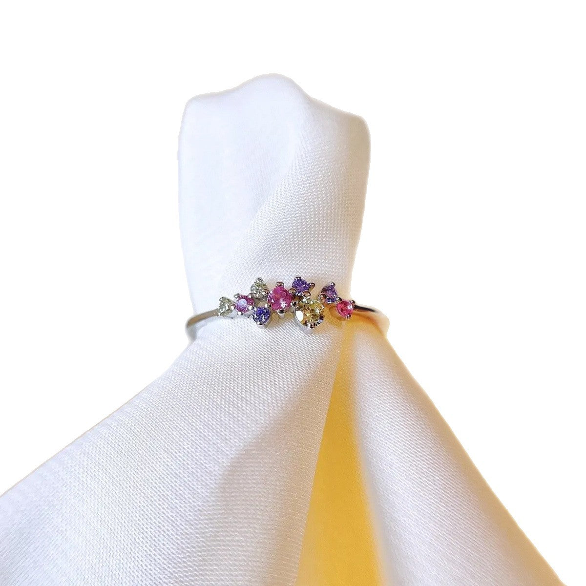 S925 Sterling Silver Colorful Crystals Ring LadyShow.Store