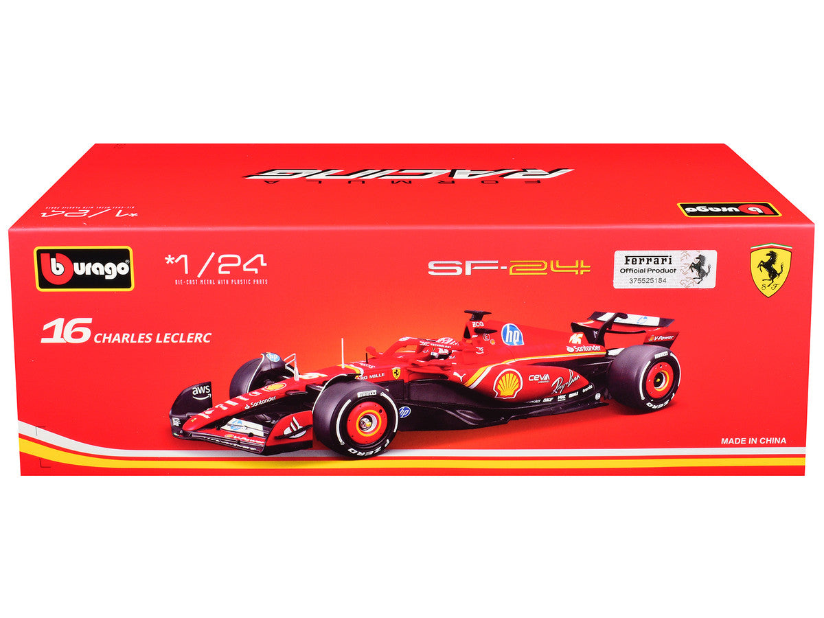 Ferrari SF-24 #16 Charles Leclerc Formula One F1 World Championship (2024) "Formula Racing" Series 1/24 Diecast Model Car by Bburago LuxuryLifeWay Online Store