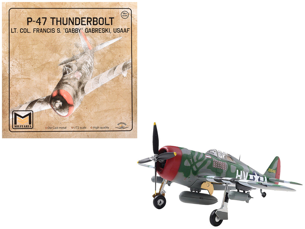 Republic P-47 Thunderbolt Fighter Aircraft "Lt. Col. Francis S. "Gabby" Gabreski" United States Army Air Forces 1/72 Diecast Model by Militaria Die Cast LuxuryLifeWay Online Store