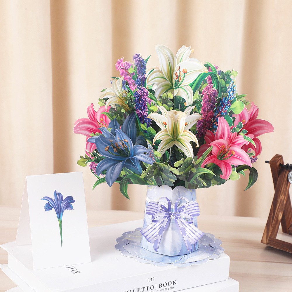 3d Stereoscopic Greeting Cards Creative Bouquet Stereoscopic Greeting Cards LadyShow.Store
