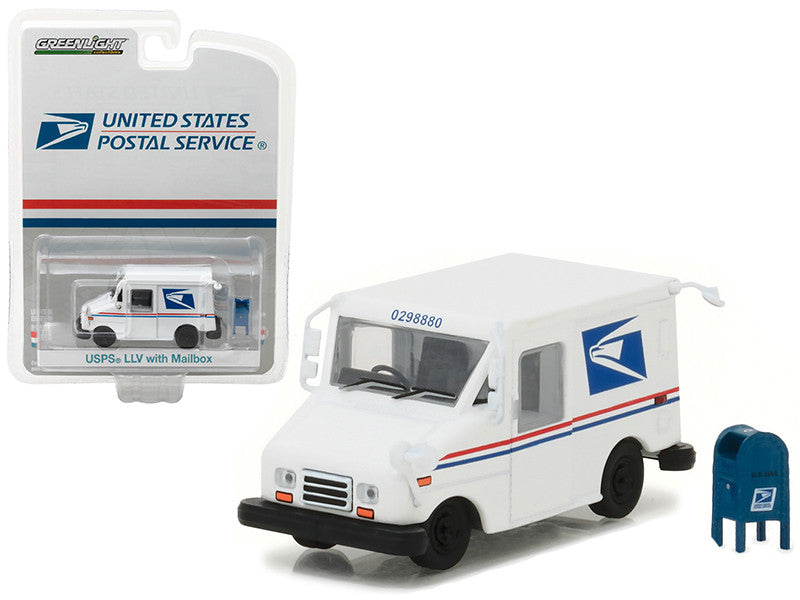 "United States Postal Service" (USPS) Long Life Postal Mail Delivery Vehicle (LLV) with Mailbox Accessory "Hobby Exclusive" 1/64 Diecast Model Car by Greenlight LuxuryLifeWay Online Store