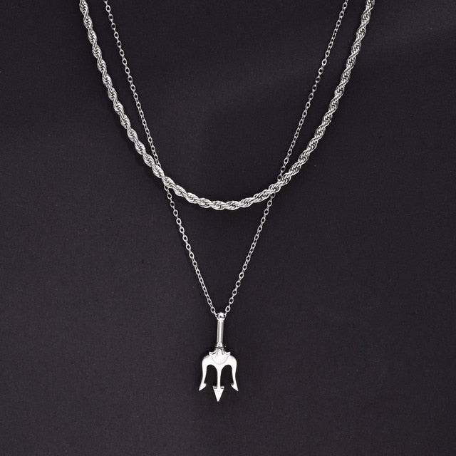 Stylish Neptune Trident Chain Necklaces Pi-Mart