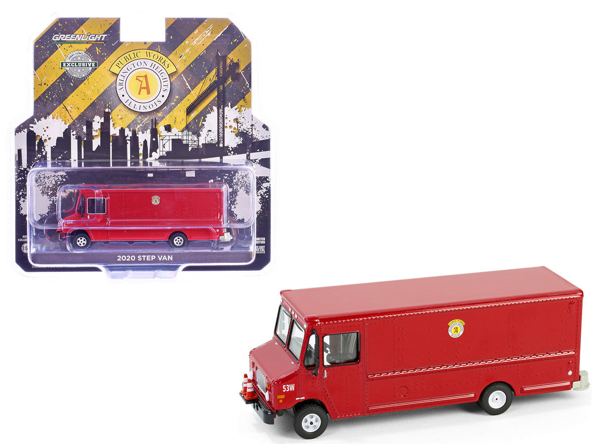 2020 Step Van with Traffic Cone Mounts "Village of Arlington Heights Public Works" Red "Hobby Exclusive" Series 1/64 Diecast Model Car by Greenlight LuxuryLifeWay Online Store
