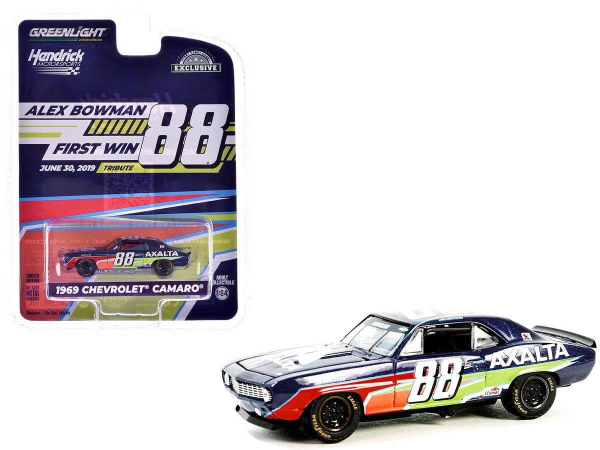 1969 Chevrolet Camaro #88 "Alex Bowman - Hendrick Motorsports First Win Tribute" Dark Blue with Graphics "Hobby Exclusive" Series 1/64 Diecast Model Car by Greenlight LuxuryLifeWay Online Store