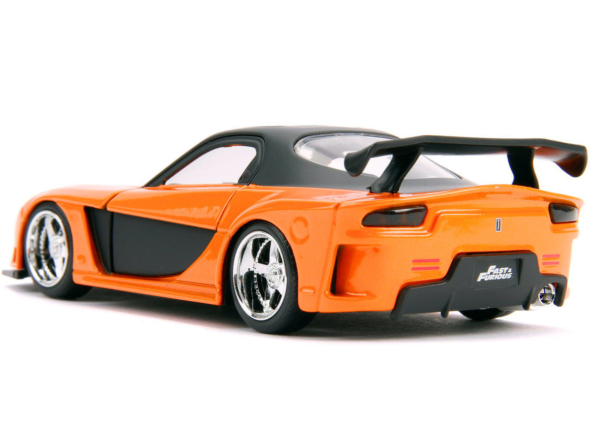 Han's Mazda RX-7 RHD (Right Hand Drive) Orange Metallic and Black "25 Years of Fast & Furious" "The Fast and the Furious: Tokyo Drift" (2006) Movie "Fast & Furious" Series 1/32 Diecast Model Car by Jada LuxuryLifeWay Online Store