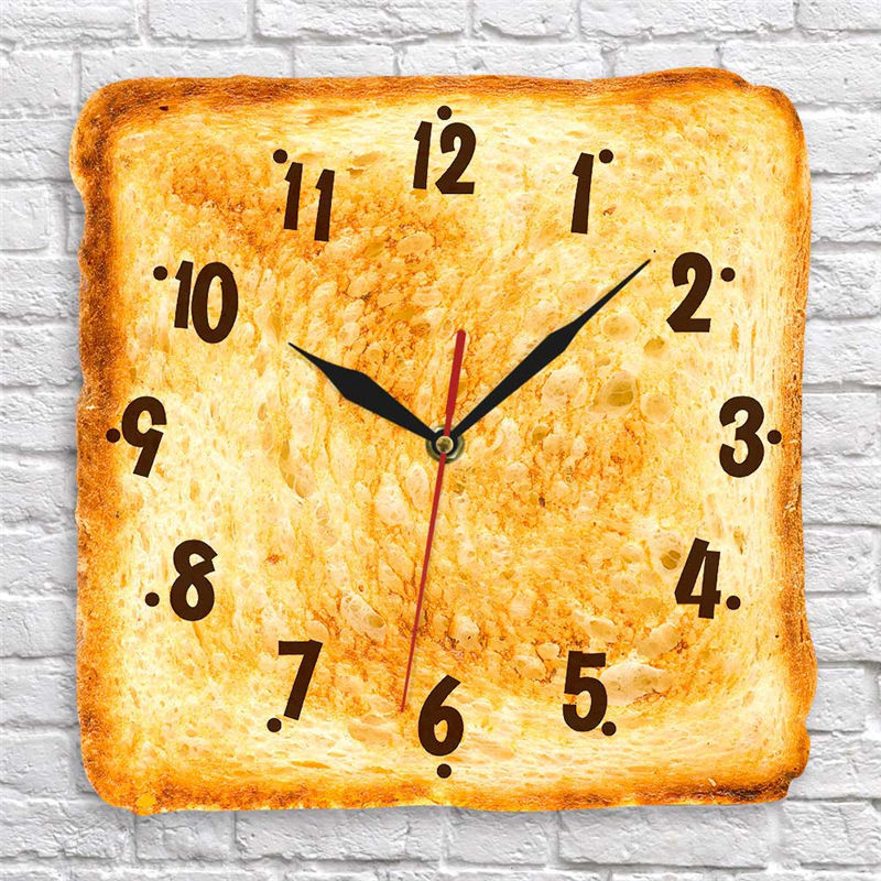Home Decor Realistic Baked Bread Modern Wall Clock PearlNestDecor.com