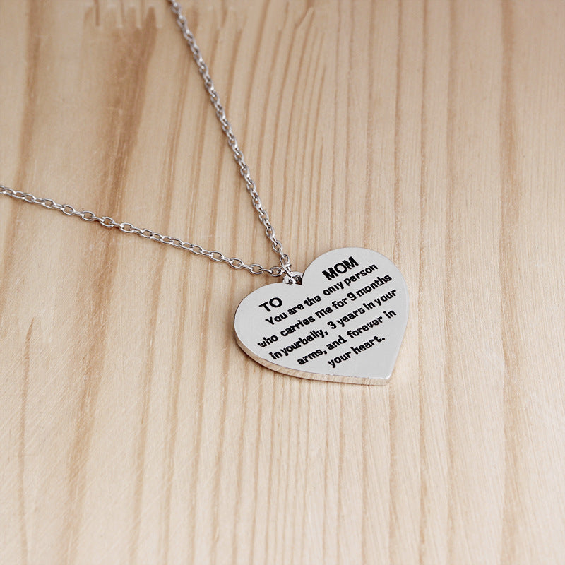 Heart-Shaped Engraved Necklace for Mother's Day Gift LadyShow.Store