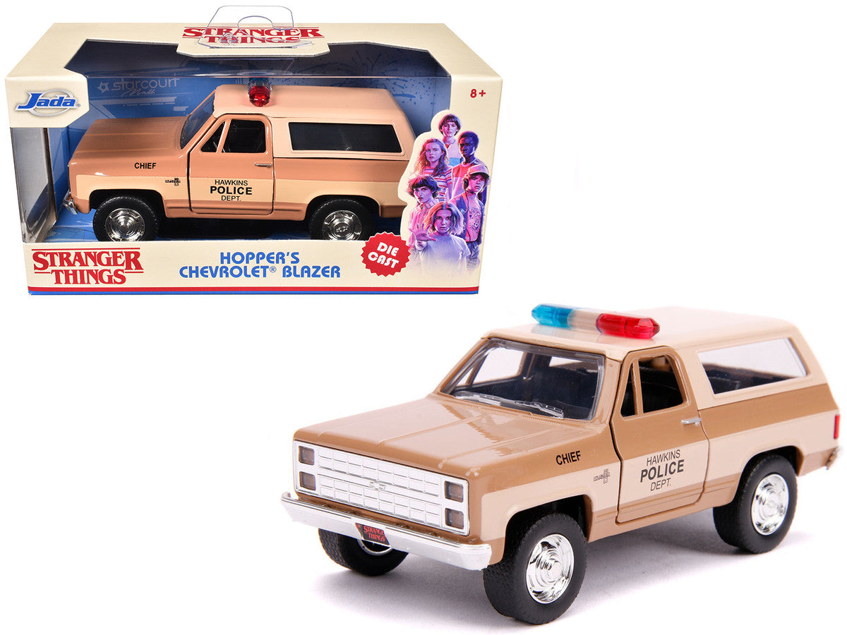 Hopper's Chevrolet Blazer "Hawkins Police Dept." "Stranger Things" (2016) TV Series "Hollywood Rides" 1/32 Diecast Model Car by Jada LuxuryLifeWay Online Store
