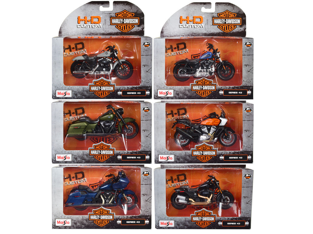Harley-Davidson Motorcycles 6 piece Set Series 43 1/18 Diecast Models by Maisto LuxuryLifeWay Online Store