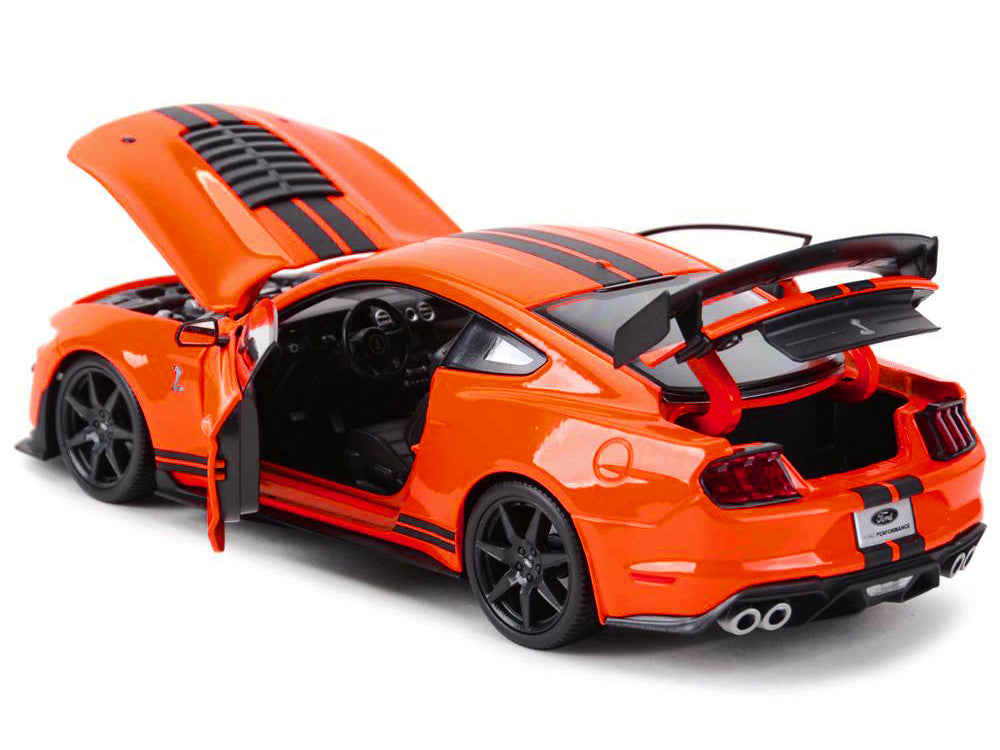 2020 Ford Mustang Shelby GT500 Orange with Black Stripes "Special Edition" 1/18 Diecast Model Car by Maisto LuxuryLifeWay Online Store