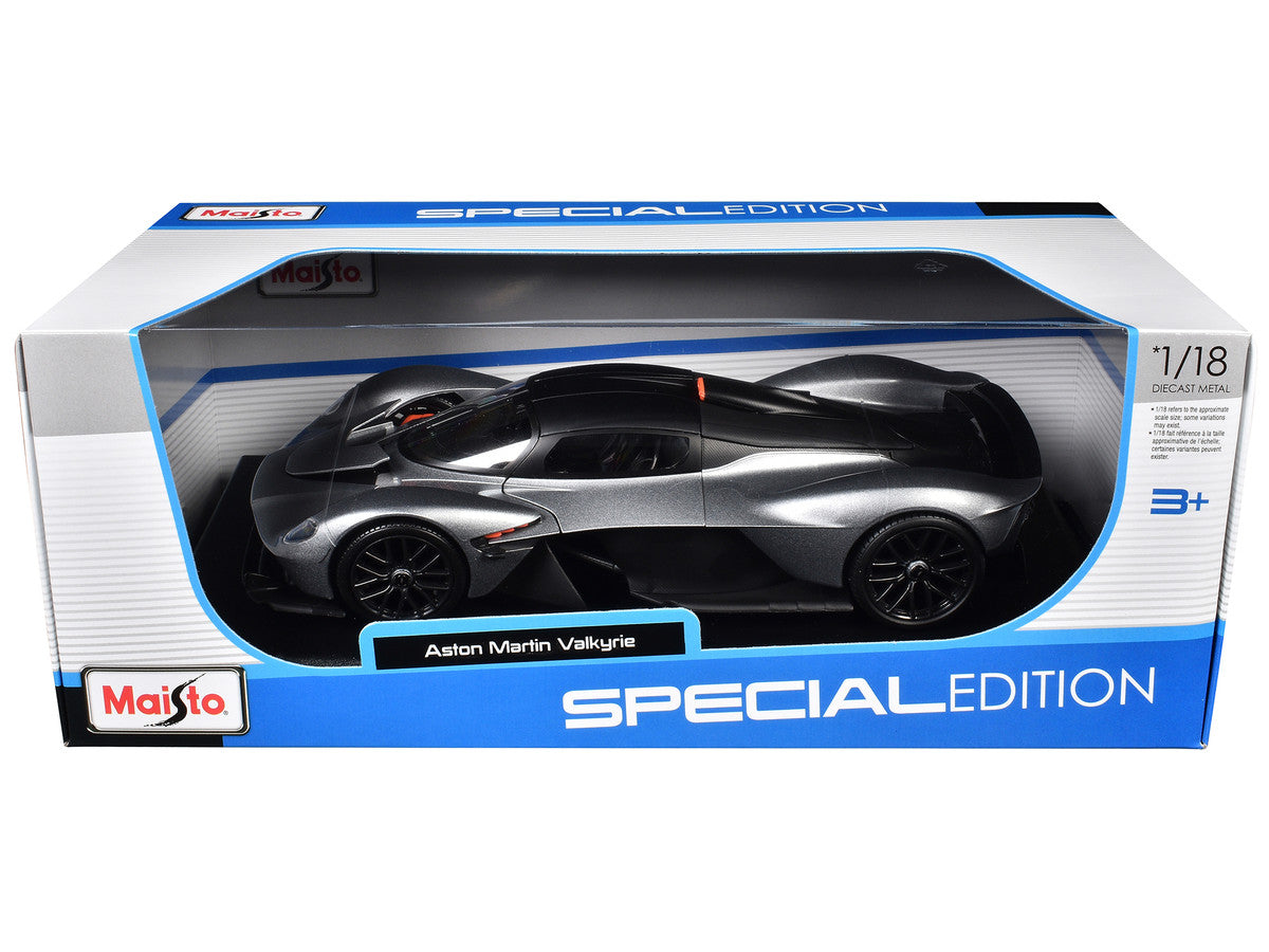 Aston Martin Valkyrie Silver Metallic with Matt Black Top "Special Edition" Series 1/18 Diecast Model Car by Maisto LuxuryLifeWay Online Store