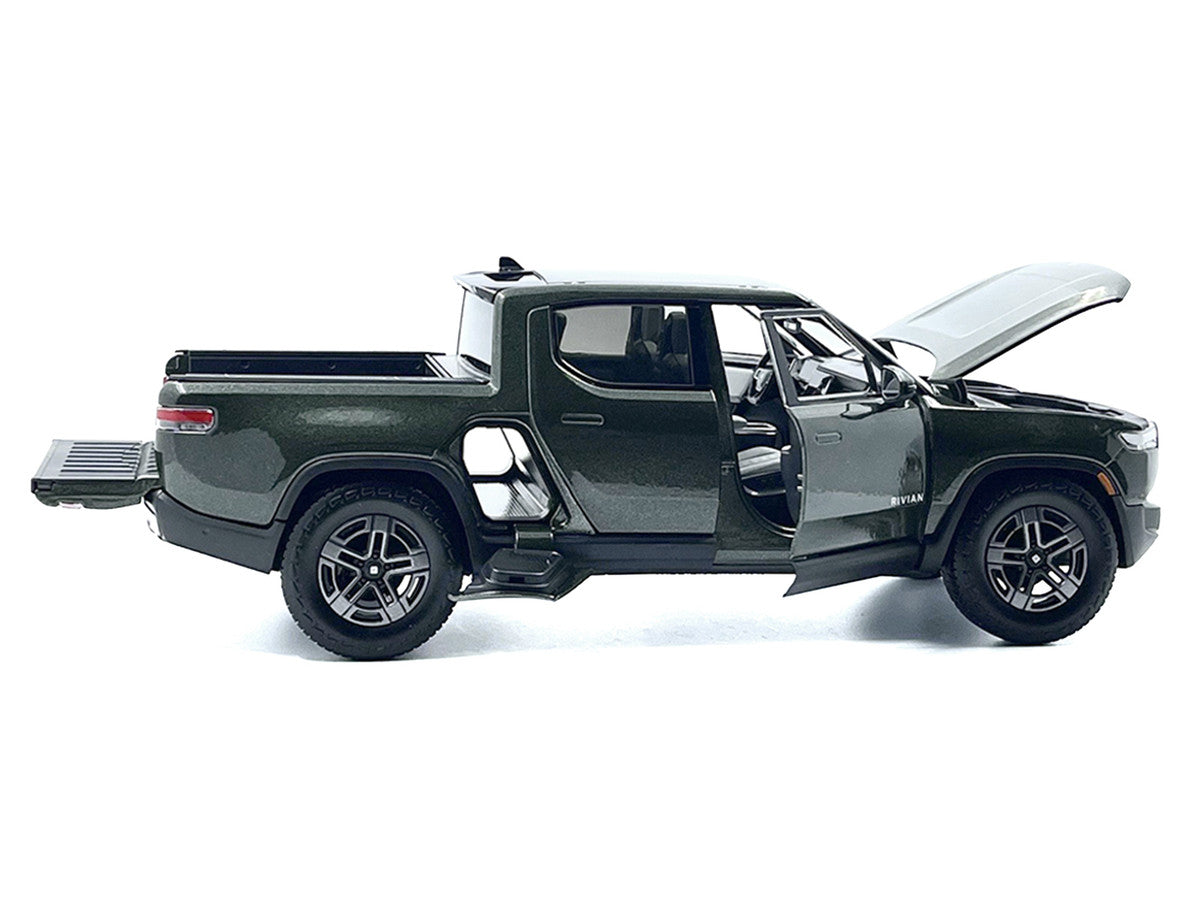 Rivian R1T Pickup Truck Dark Green Metallic with Sunroof "Special Edition" Series 1/18 Diecast Model Car by Maisto LuxuryLifeWay Online Store