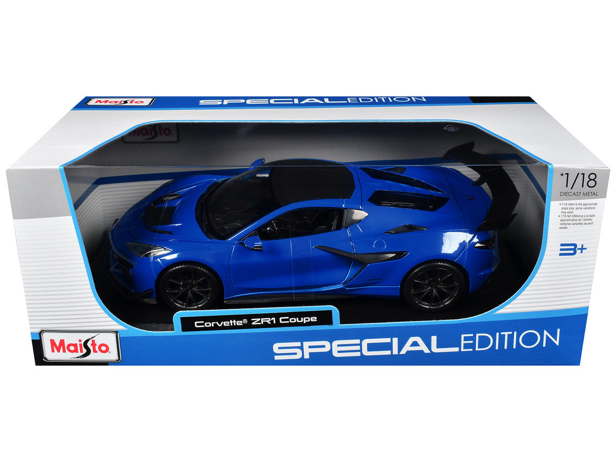 Chevrolet Corvette ZR1 Coupe Blue with Carbon Top "Special Edition" Series 1/18 Diecast Model Car by Maisto LuxuryLifeWay Online Store