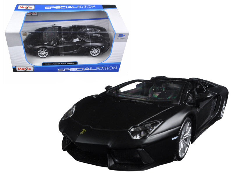 Lamborghini Aventador LP 700-4 Roadster Matt Black 1/24 Diecast Model Car by Maisto LuxuryLifeWay Online Store