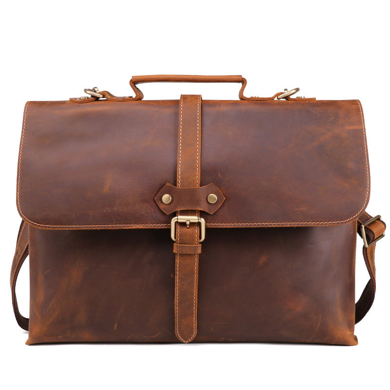Leather men's briefcase CJD