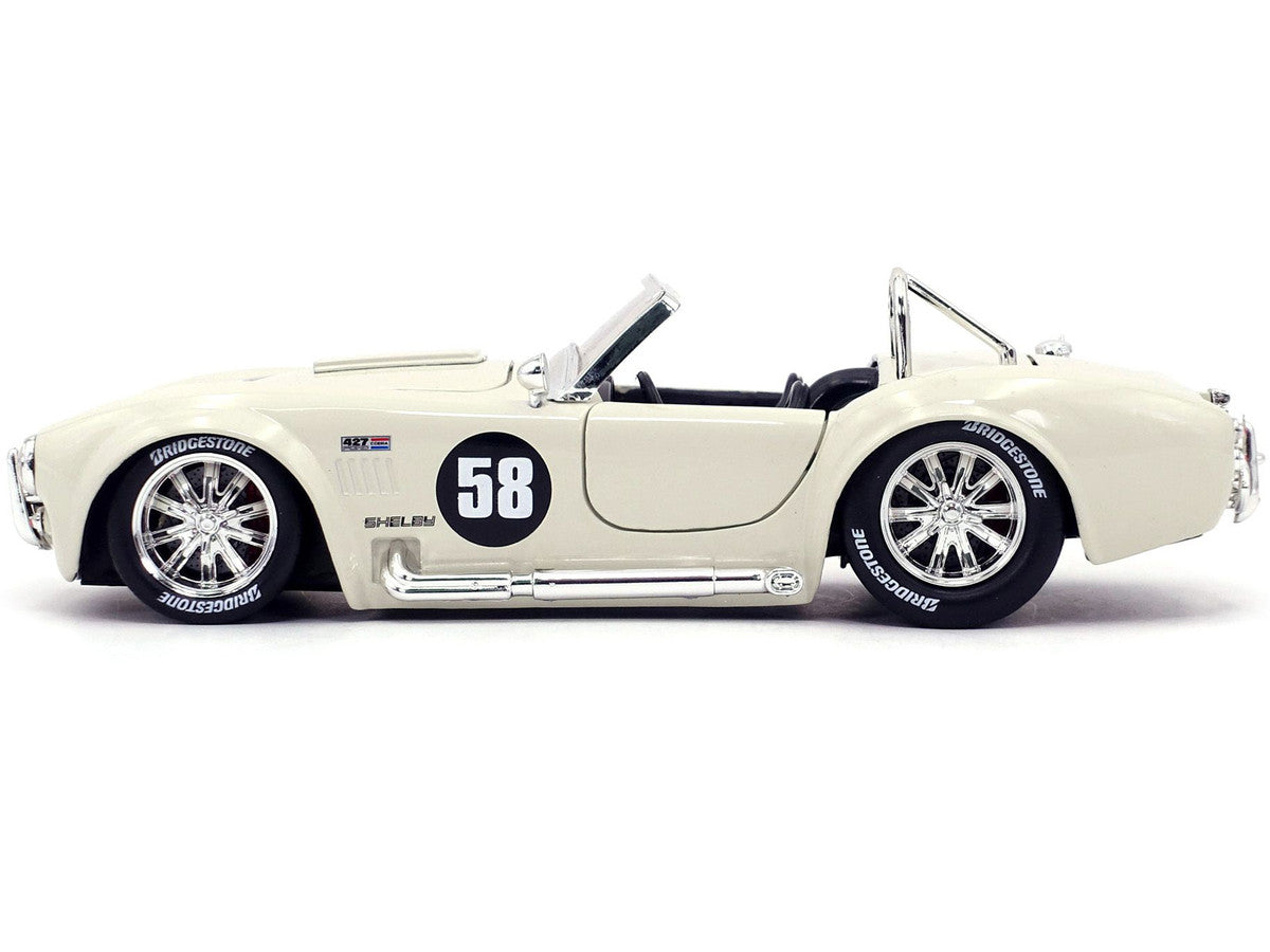 1965 Shelby Cobra 427 S/C #58 Cream "Bigtime Muscle" 1/24 Diecast Model Car by Jada LuxuryLifeWay Online Store
