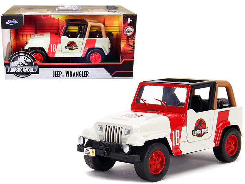 Jeep Wrangler #18 "Jurassic Park" Red and Beige "Jurassic World" 1/32 Diecast Model Car by Jada LuxuryLifeWay Online Store