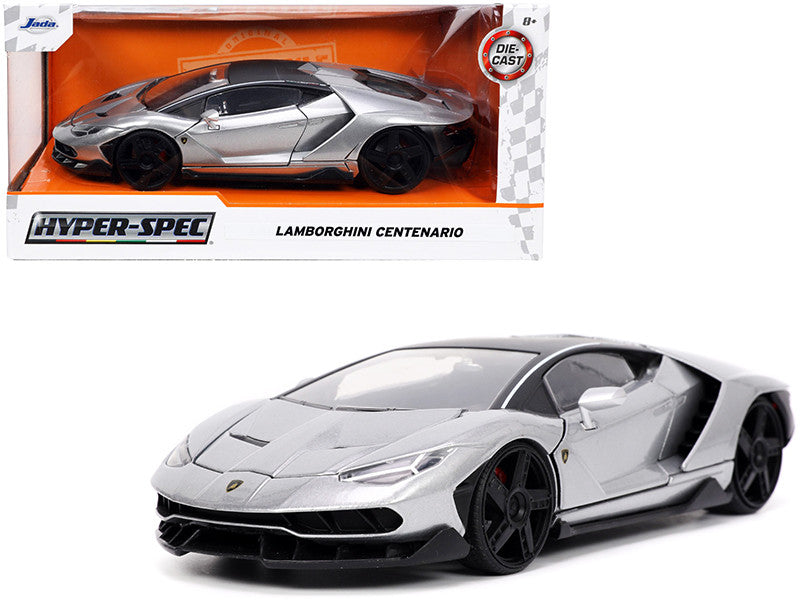 Lamborghini Centenario Gray Metallic with Black Top "Hyper-Spec" Series 1/24 Diecast Model Car by Jada LuxuryLifeWay Online Store