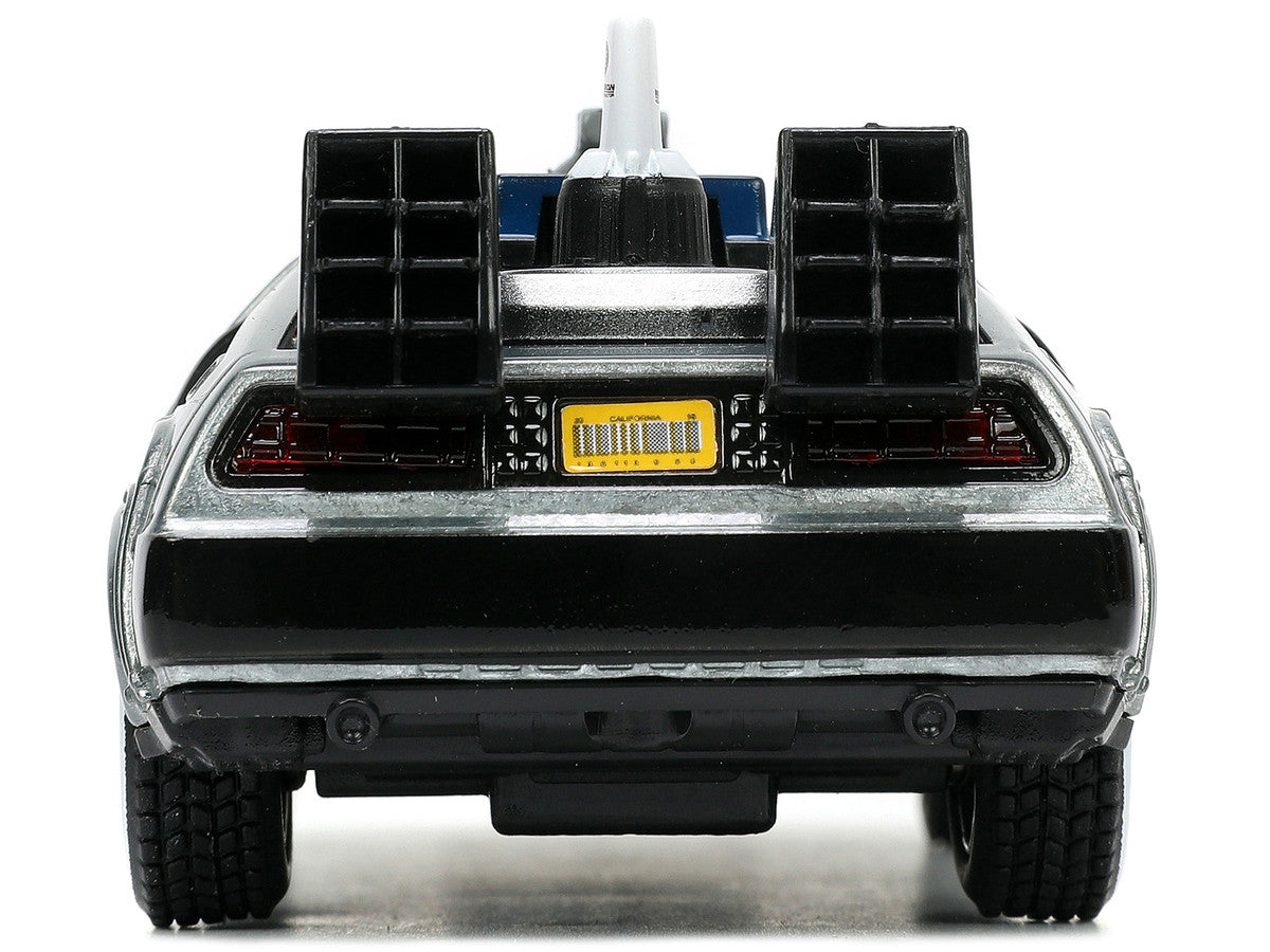 DeLorean DMC (Time Machine) Brushed Metal "Back to the Future Part III" (1990) Movie "Hollywood Rides" Series 1/32 Diecast Model Car by Jada LuxuryLifeWay Online Store