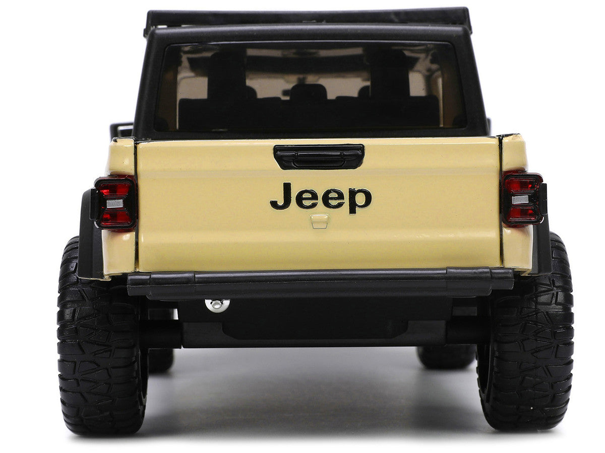 2020 Jeep Gladiator Rubicon Pickup Truck Cream with Roof Rack with Extra Wheels "Just Trucks" Series 1/24 Diecast Model Car by Jada LuxuryLifeWay Online Store