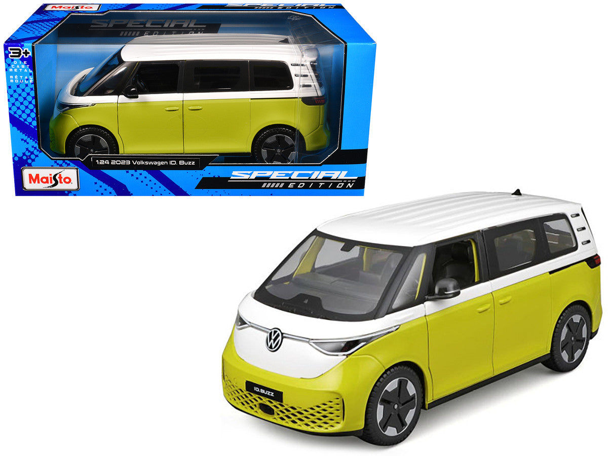 2023 Volkswagen ID. Buzz Van Yellow and White "Special Edition" Series 1/24 Diecast Model Car by Maisto LuxuryLifeWay Online Store