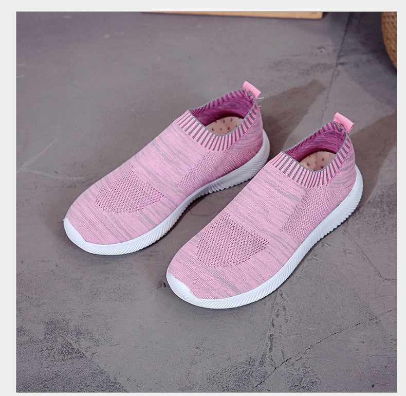 Spring new low help female flying woven mesh round head flat with single shoes deep mouth set foot comfortable flat bottom large code tide Best YouTube Store