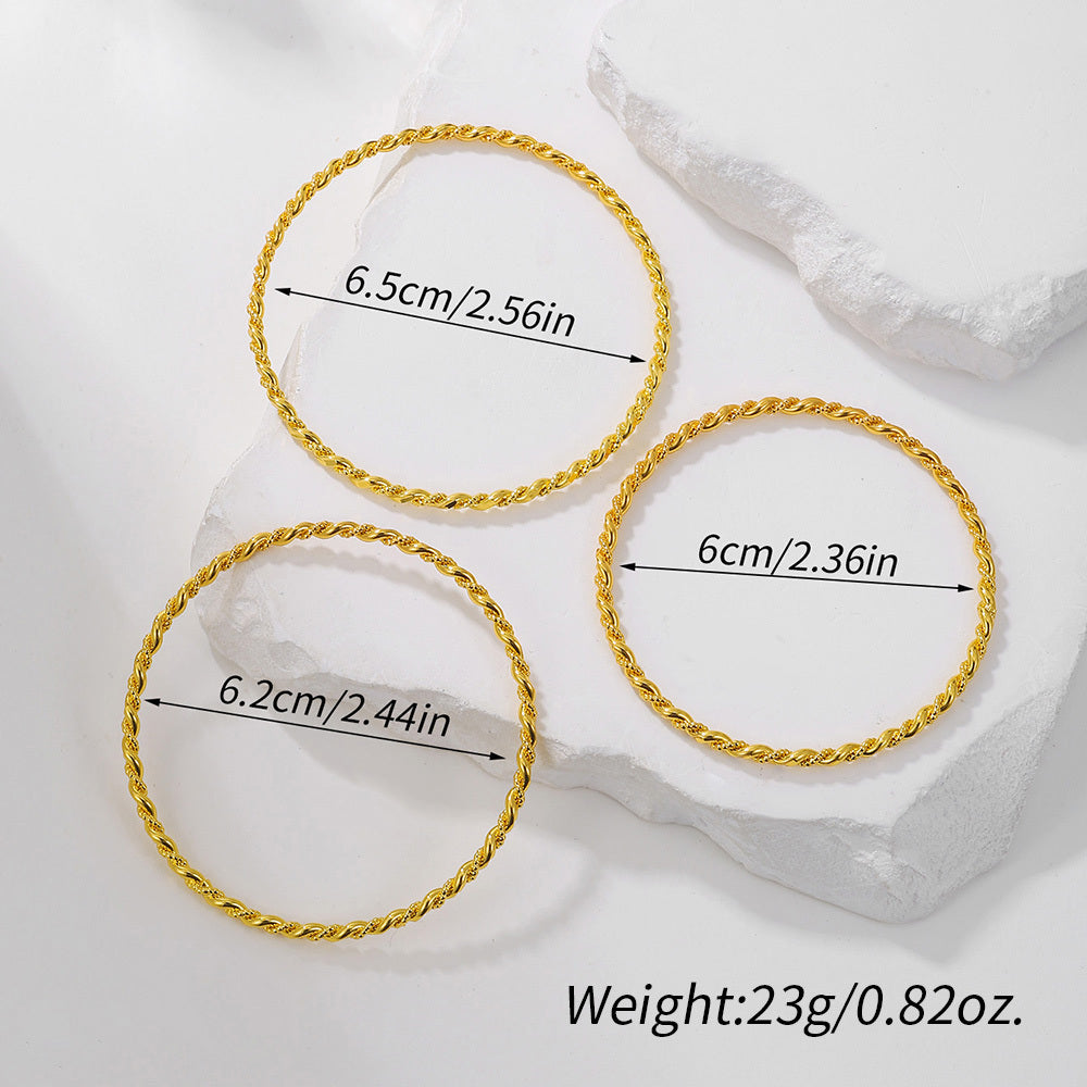 1Pcs Simple And Fashion Gold Bracelet Fried Dough Twists Rope Bracelet For Women