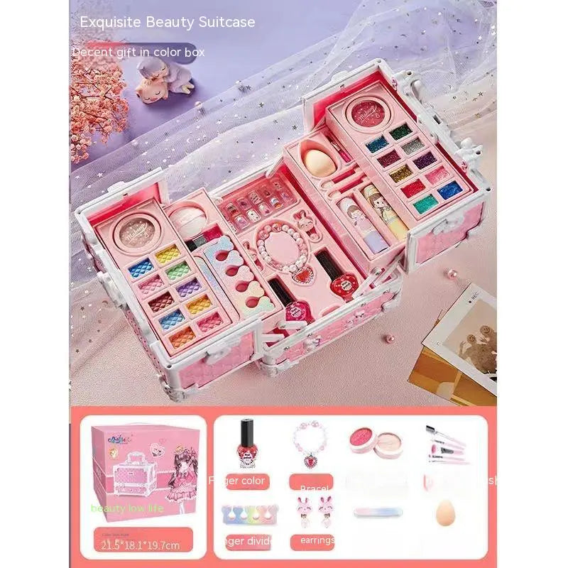 Children's Cosmetics Makeup Set Portable Box Simulation Nail Polish Play House Girl's Birthday Gift LadyShow.Store