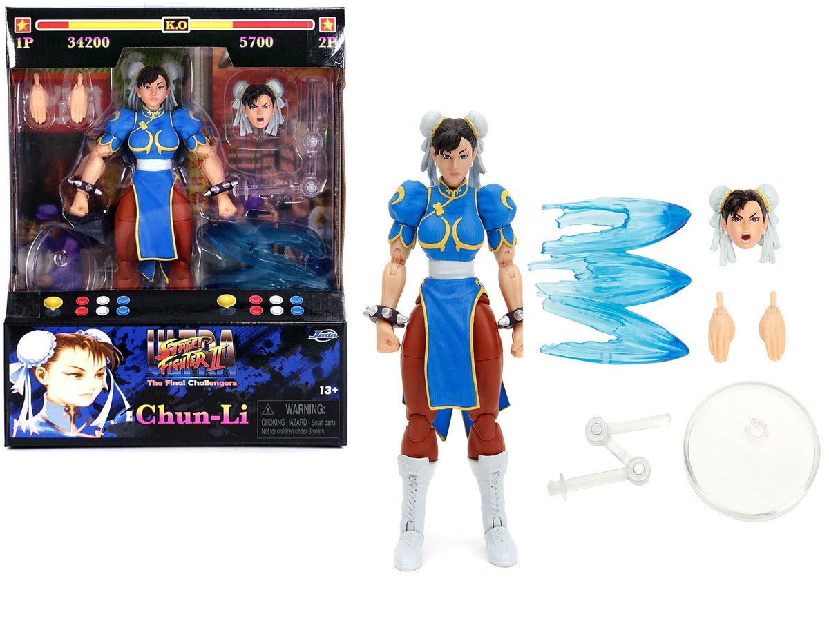 Chun-Li 6" Moveable Figure with Accessories and Alternate Head and Hands "Ultra Street Fighter II: The Final Challengers" (2017) Video Game model by Jada LuxuryLifeWay Online Store