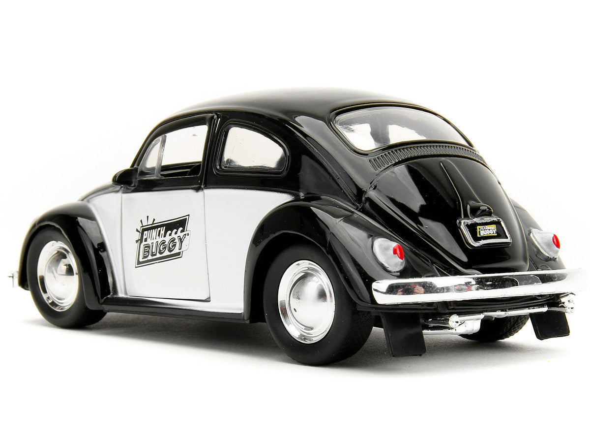 1959 Volkswagen Beetle "Punch Buggy" Black and White and Boxing Gloves Accessory "Punch Buggy" Series 1/32 Diecast Model Car by Jada LuxuryLifeWay Online Store
