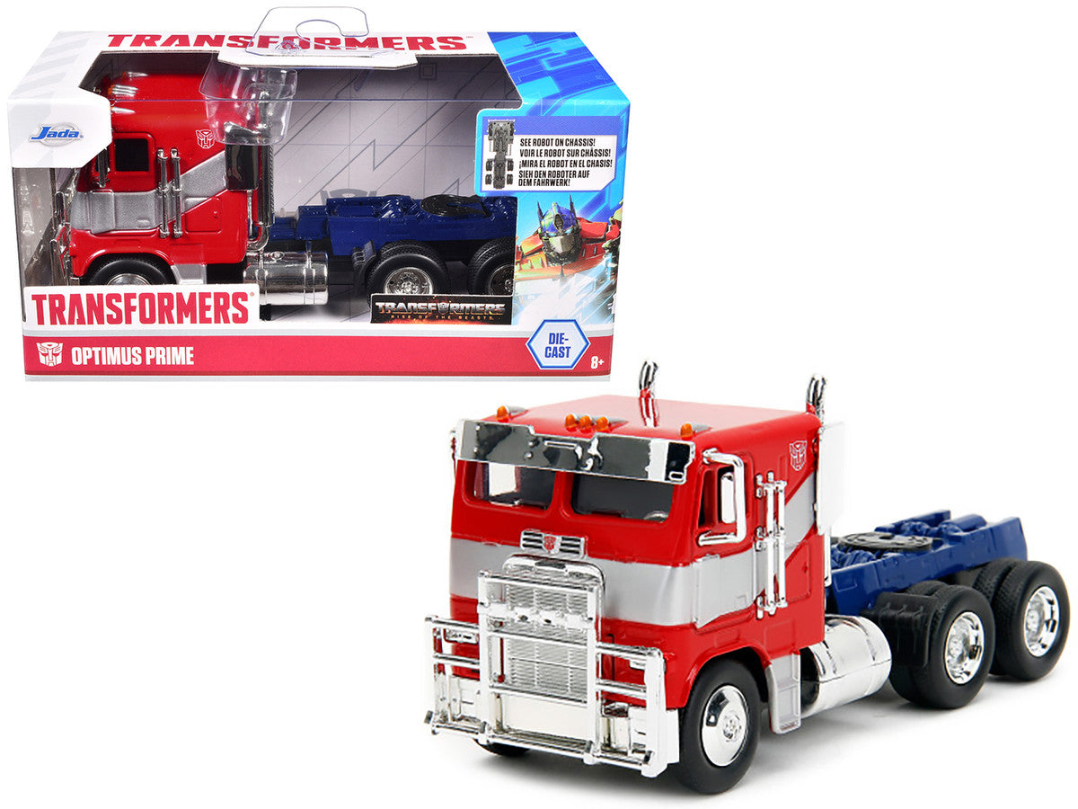 Optimus Prime Tractor Truck Red and Blue with Silver Stripes "Transformers: Rise of the Beasts" (2023) Movie "Hollywood Rides" Series 1/32 Diecast Model Car by Jada LuxuryLifeWay Online Store