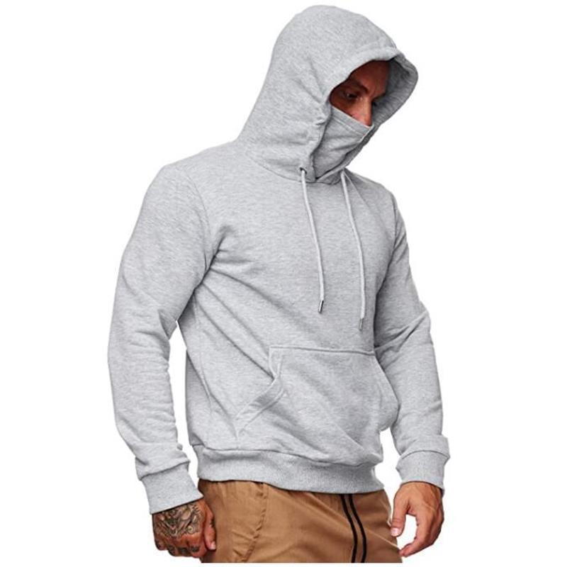 Men's Solid Color Plus Fleece Hoodie Sweatshirt LadyShow.Store