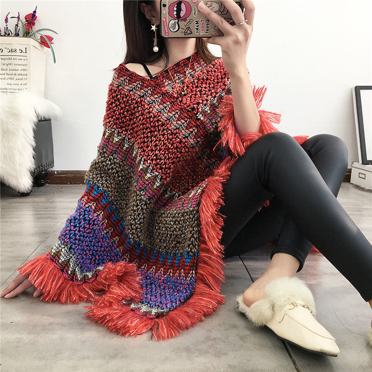 Tassel Scarf Knit Coat NorixaFashion.com