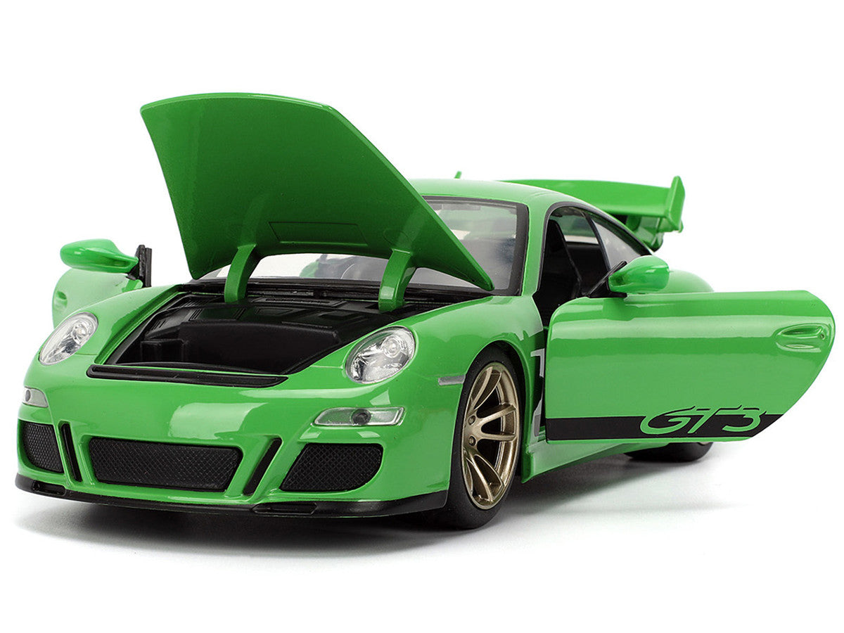 Porsche 911 GT3 (997) Green with Black Accents "Fast X" (2023) Movie "Fast & Furious" Series 1/24 Diecast Model Car by Jada LuxuryLifeWay Online Store