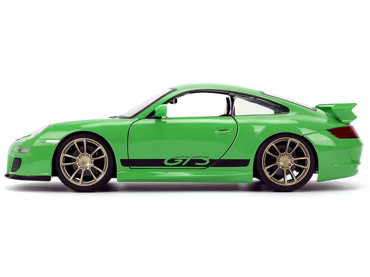 Porsche 911 GT3 (997) Green with Black Accents "Fast X" (2023) Movie "Fast & Furious" Series 1/24 Diecast Model Car by Jada LuxuryLifeWay Online Store