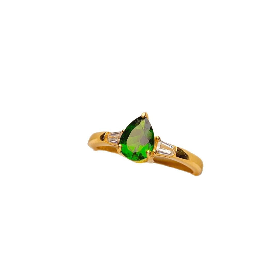 Popular Natural Diopside S925 Silver Ring LadyShow.Store